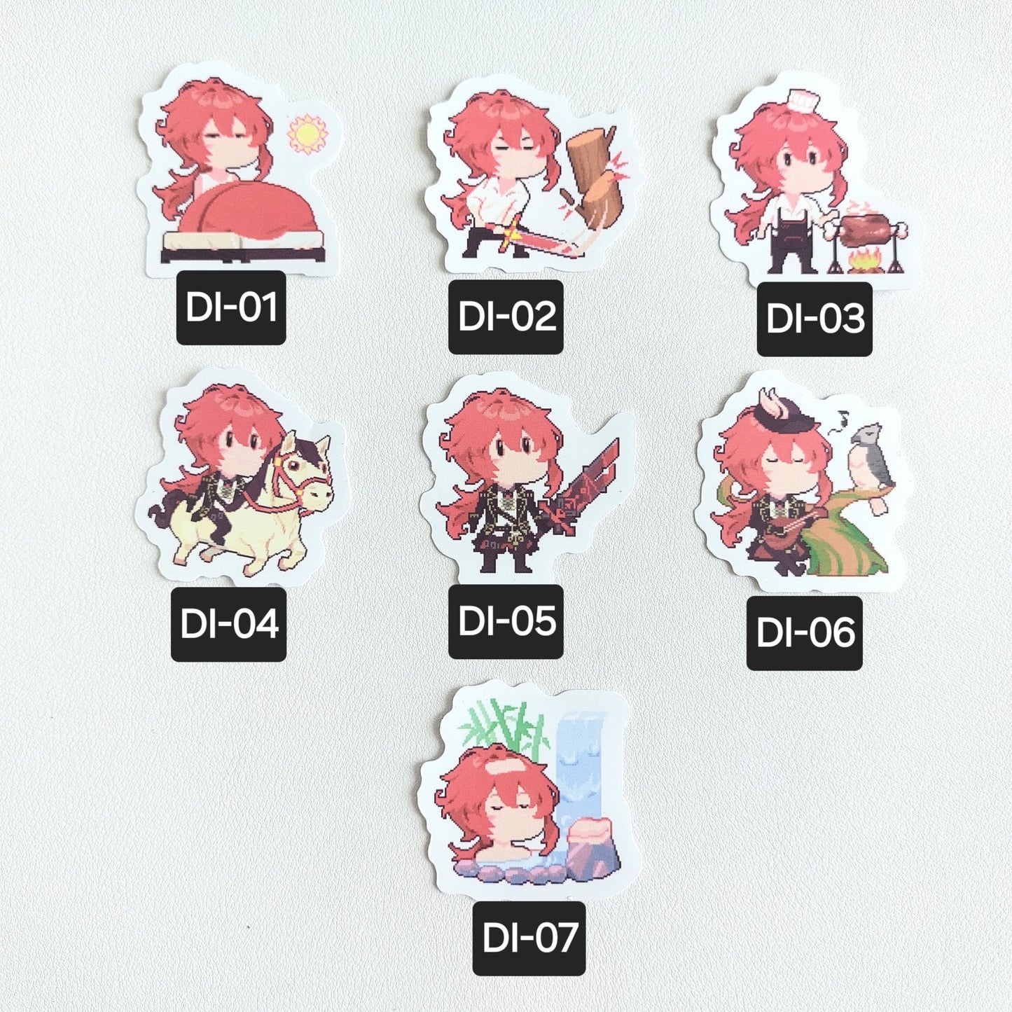 Diluc - Genshin Impact - Matte Vinyl Sticker - Tisoo Art Corner